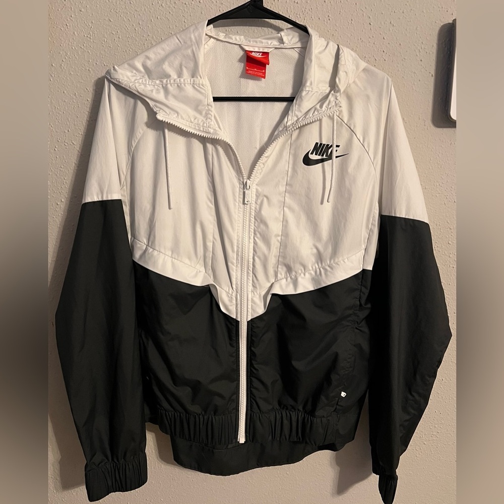 Nike Black and White Windbreaker Jacket